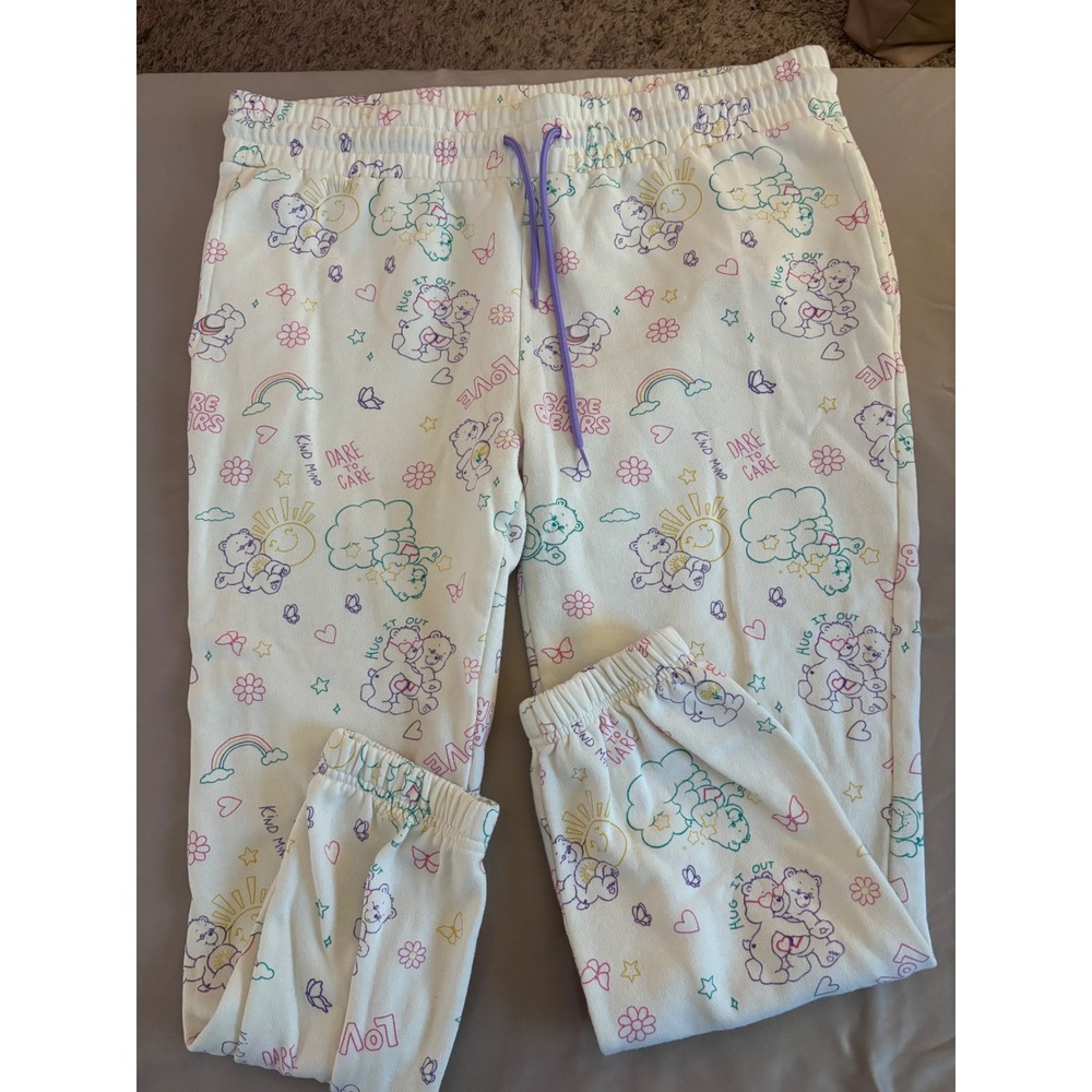 Care Bears Women Winter White Graphic Pastel Joggers Sweatpants XXXL LJ42327LB